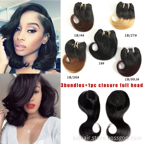 2021 New Year gifts affordable price on natural hair extensions packed hair bundles with closure